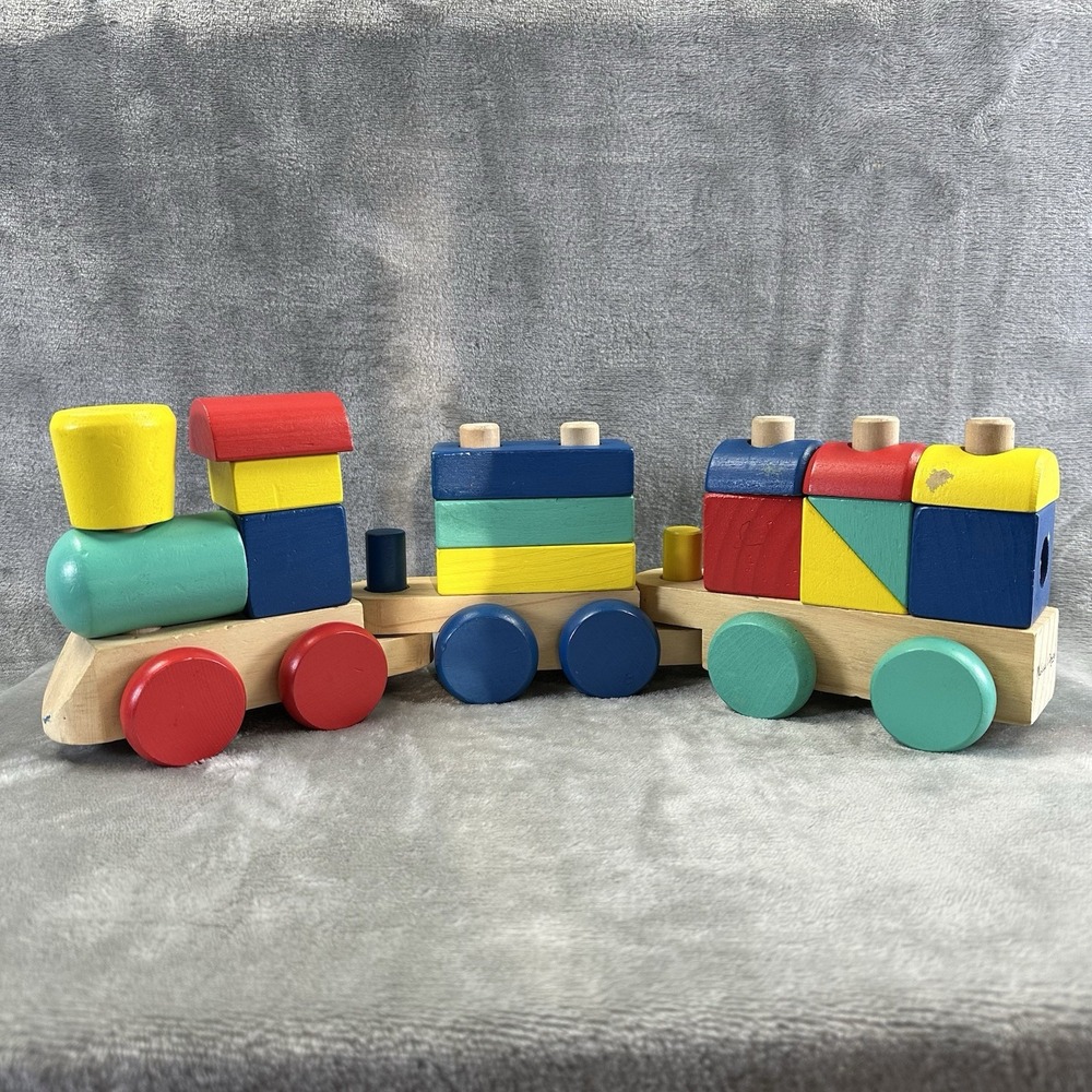 Melissa & Doug Wooden Stacking Train Learning Toy